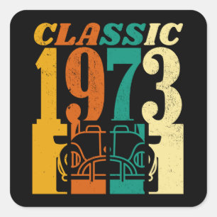 Klassischer 51. Geburtstag 1973 Quadratischer Aufkleber