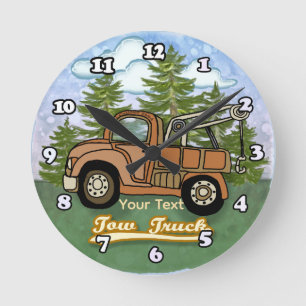 Klassischer Abschleppwagen Runde Wanduhr