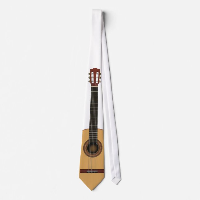 Klassischer Akustikgitarren-Schlips Krawatte (Vorderseite)
