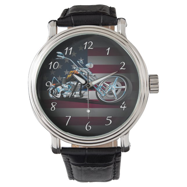 Klassischer amerikanischer Chopper Armbanduhr (Vorderseite)