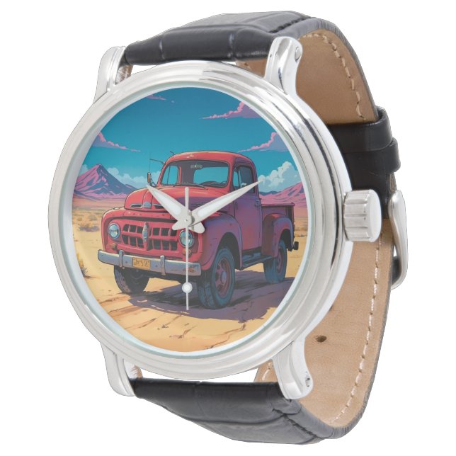 Klassischer amerikanischer Lieferwagen Armbanduhr (Schrägansicht)