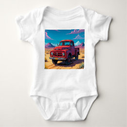 Klassischer amerikanischer Lieferwagen Baby Strampler