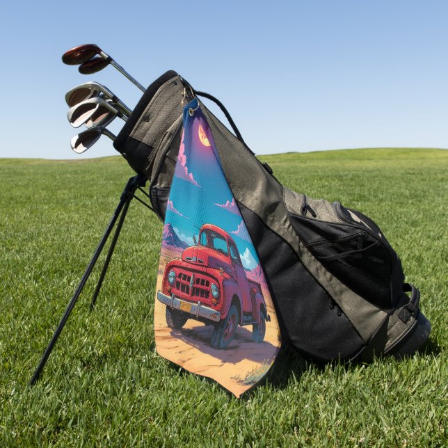 Klassischer amerikanischer Lieferwagen Golfhandtuch (Gras)