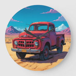 Klassischer amerikanischer Lieferwagen Große Wanduhr