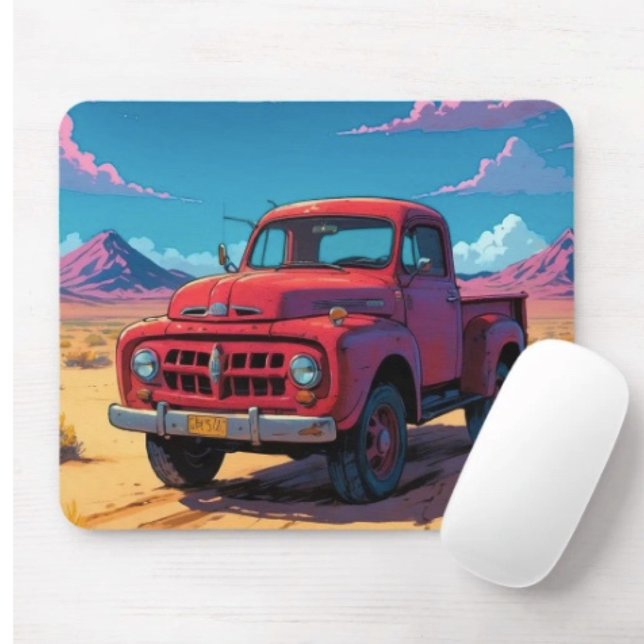 Klassischer amerikanischer Lieferwagen Mousepad (Vintage Red Truck mouse pad durable dust and stain resistant.  9.25"l x 7.75"w. Non-slip rubber.

)