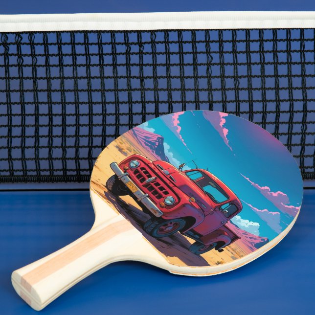 Klassischer amerikanischer Lieferwagen Ping Pong P Tischtennis Schläger (InSitu)
