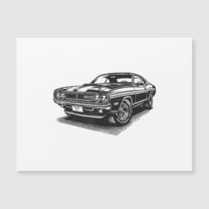 Klassischer amerikanischer Muscle-Car Retro Vintag Magnetkarte