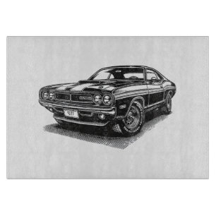 Klassischer amerikanischer Muscle-Car Retro Vintag Schneidebrett