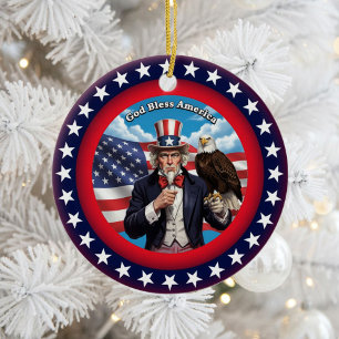 Klassischer amerikanischer Patriotismus Keramik Ornament