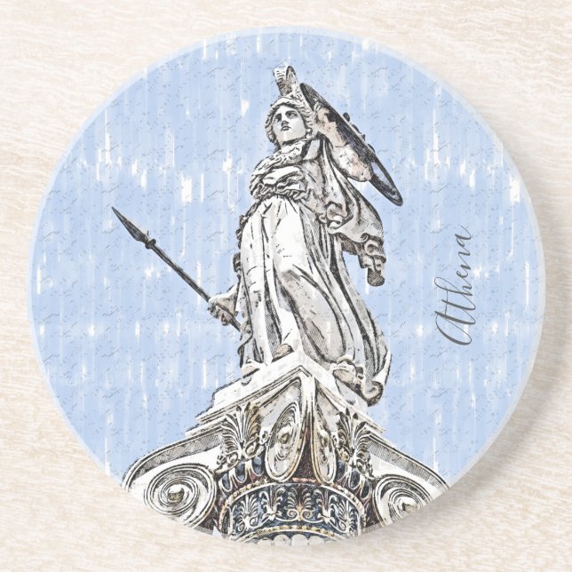 Klassischer antiker Athena-Statue-Untersetzer - Gr Getränkeuntersetzer (Vorne)