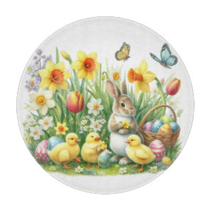 Klassischer/antiker Osterhase/Huhn Schneidebrett