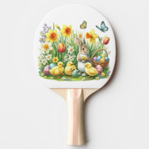 Klassischer/antiker Osterhase/Huhn Tischtennis Schläger
