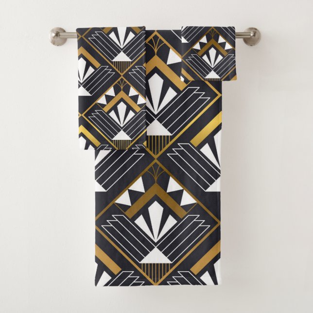 Klassischer Art Deco  Badhandtuch Set (Insitu)
