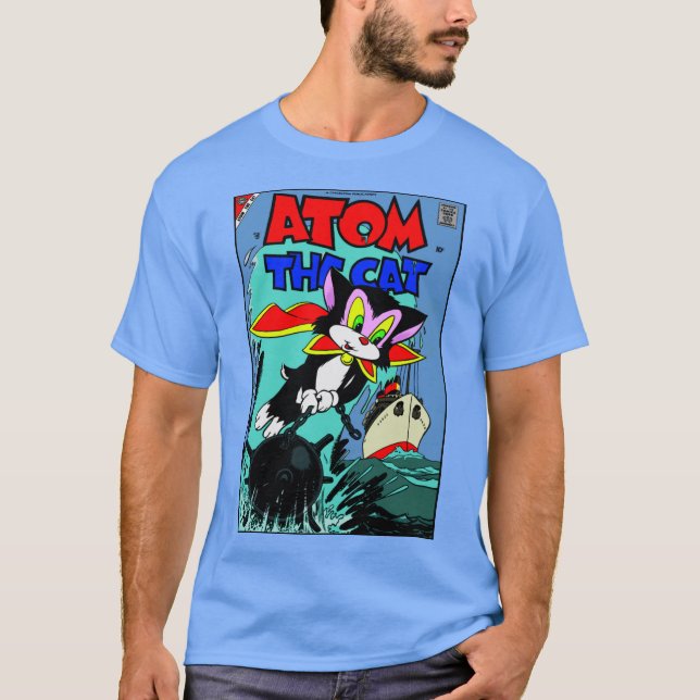 Klassischer Atom Der T - Shirt der Katze (Vorderseite)