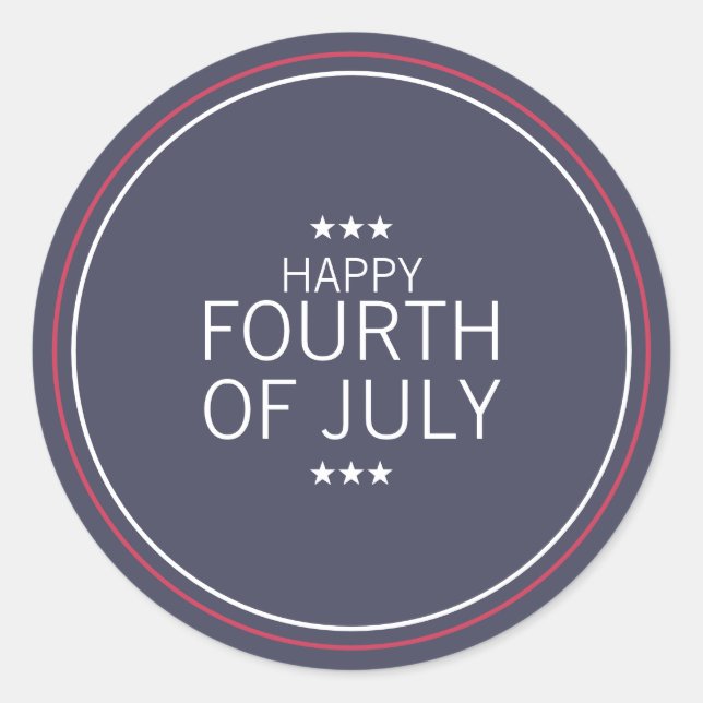 Klassischer Aufkleber zum 4. Juli Unabhängigkeitst (Vorderseite)