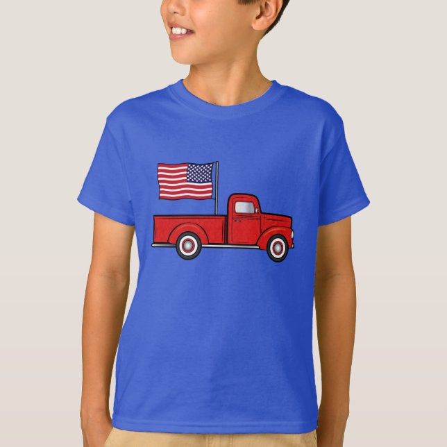 Klassischer Aufnahmen-LKW mit amerikanischer T-Shirt (Vorderseite)