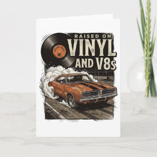 Klassischer Auto-Liebhaber, großgezogen auf Vinyl  Karte