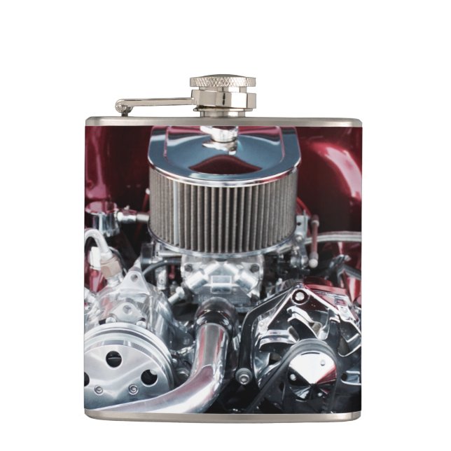 Klassischer Auto-Motor Flachmann (Vorderseite)