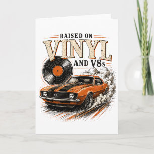 Klassischer Autoliebhaber, großgezogen auf Vinyl u Karte