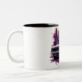 Klassischer Automug mit urbanem Sunset-Graffiti-St Zweifarbige Tasse