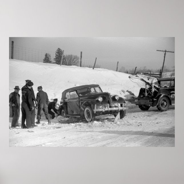 Klassischer Autounfall, 1940 Poster (Vorne)