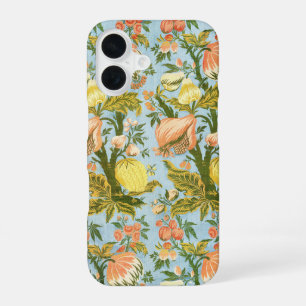 Klassischer Barock-Blumen-Frucht-Damaskus-Stoff iPhone 16 Hülle