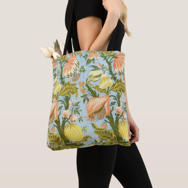 Klassischer Barock Blumen Frucht Damast Stoff (Von Nahem)