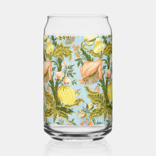 Klassischer Barock Blumen Frucht Damast Stoff Dosenglas