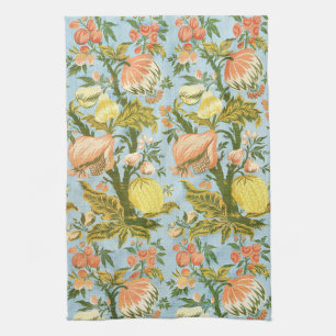 Klassischer Barock Blumen Frucht Damast Stoff Geschirrtuch