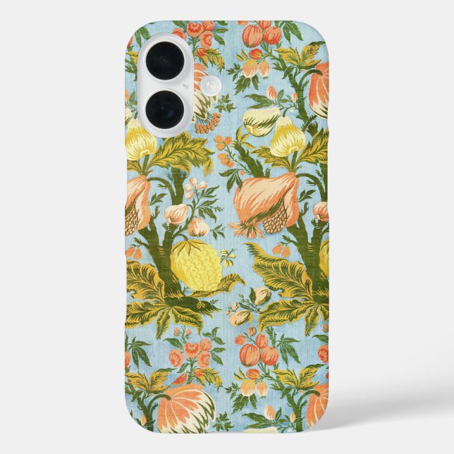 Klassischer barocker Blumen-Frucht-Damaskus-Stoff Case-Mate iPhone Hülle (Rückseite)