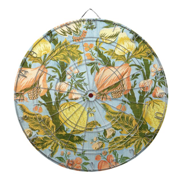 Klassischer barocker Blumen-Frucht-Damaskus-Stoff Dartscheibe (vorne)