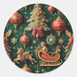 Klassischer Barocksticker Runder Aufkleber
