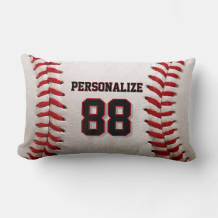 Klassischer Baseballstich mit individuellem Namen Lendenkissen