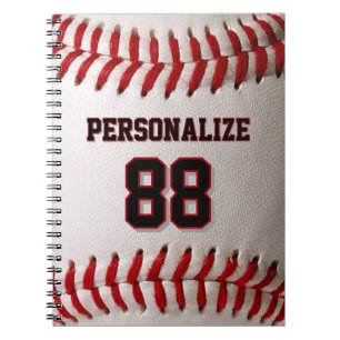 Klassischer Baseballstich mit individuellem Namen Notizblock