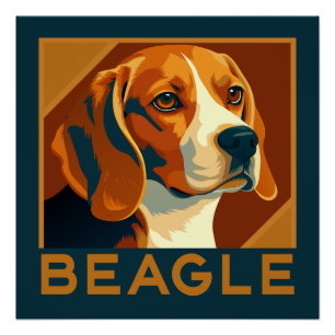 Klassischer Beagle Portrait Retro Style Poster