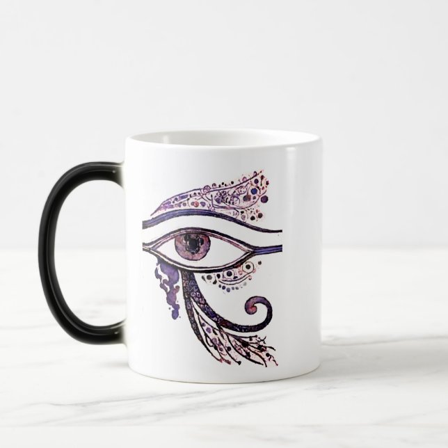 Klassischer Becher, 11 oz (Augen-Design) Verwandlungstasse (Links)