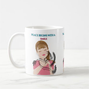 Klassischer Becher, 330 ml Peace Begins with a Smi Kaffeetasse