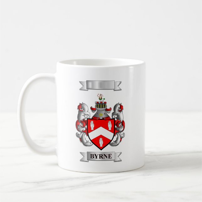 Klassischer Becher Byrne Nachname und Schild Kaffeetasse (Links)