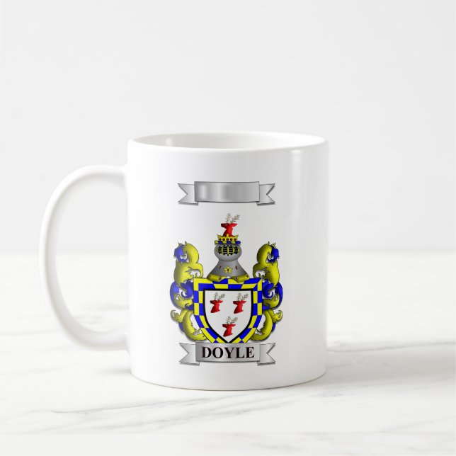 Klassischer Becher Doyle Nachname und Schild Kaffeetasse (Links)