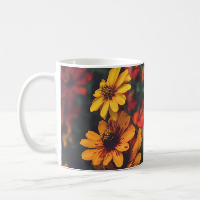 Klassischer Becher Gelb Orange Gänseblümchen Flora Kaffeetasse (Links)