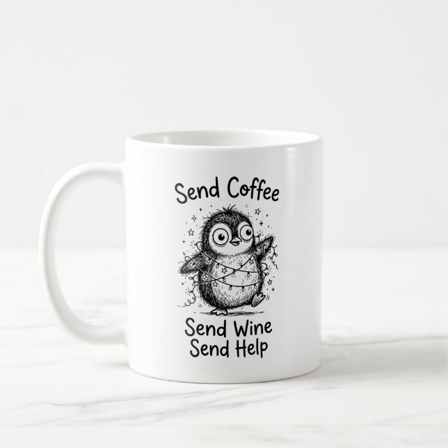Klassischer Becher Grumpy Penguin Coffee Lover Kaffeetasse (Links)