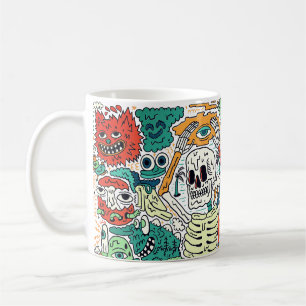 Klassischer Becher Grusel Skelett Psychedelische D Kaffeetasse
