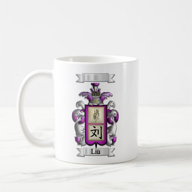 Klassischer Becher Liu Nachname und Schild Kaffeetasse (Links)