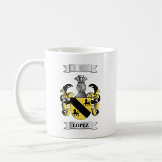 Klassischer Becher Lopez Nachname und Wappen Kaffeetasse
