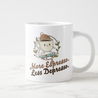 Klassischer Becher - Mehr Espresso. Weniger Depres Jumbo-Tasse