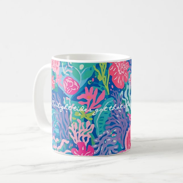 Klassischer Becher mit stilvoller Grafik Kaffeetasse (Vorderseite Links)