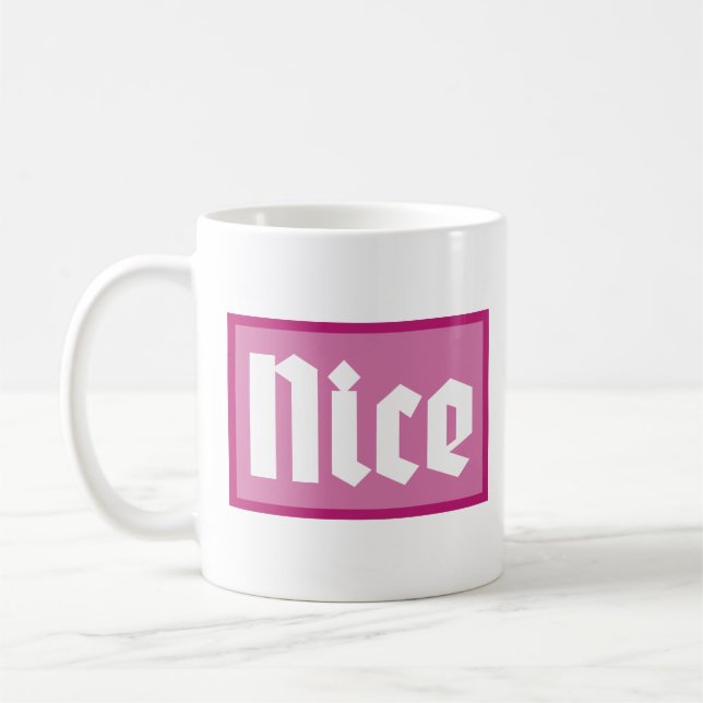 Klassischer Becher Schöne rosa Box Typografie Kaffeetasse (Links)