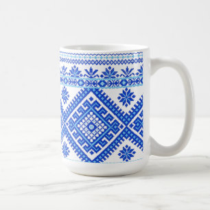 Klassischer Becher Ukrainisches Blau auf Blau Kreu Tasse