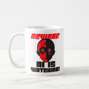 Klassischer Becher Vorsicht KI Beobachten Lustiger Kaffeetasse