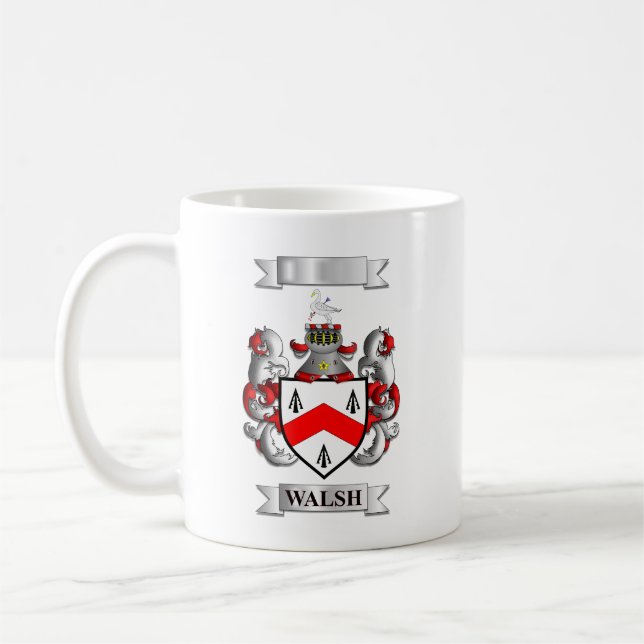 Klassischer Becher Walsh Nachname und Schild Kaffeetasse (Links)